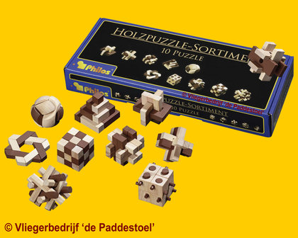 Philos Houten puzzel set - IQ Puzzel