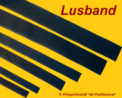 Lus 3,8 cm Zwart Velcro Klittenband per meter