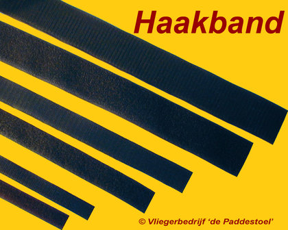 Haak 2 cm Zwart Velcro Klittenband per meter