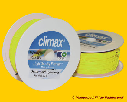 Climax Gemanteld Dyneema 60 kg Geel - 50 meter