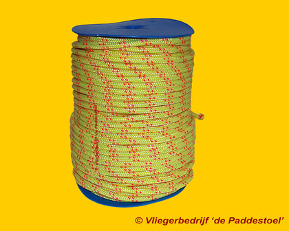 6 mm - per meter - Gevlochten Polyester