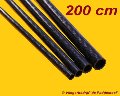 8 x 7 mm - 200 cm Gewikkeld Carbon Buis