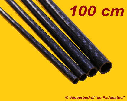 8 x 6 mm - 100 cm Gewikkeld Carbon Buis