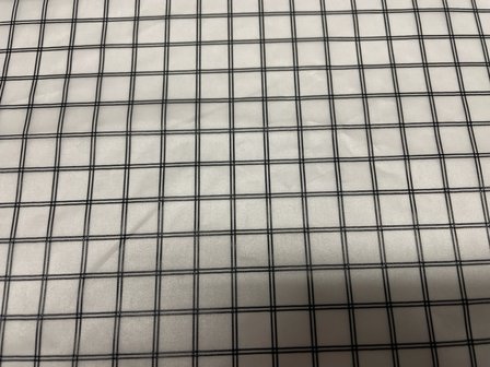 White with Black Grid Icarex spinnaker Polyester per meter