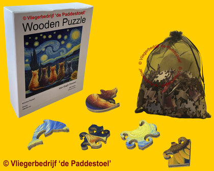Yiwu van Gogh Poezen Legpuzzel hout