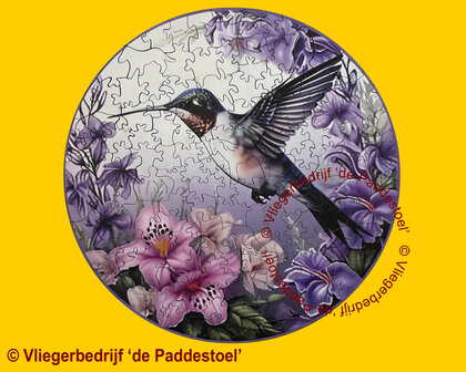 Yiwu Kolibri-Lila Bloemen Legpuzzel hout