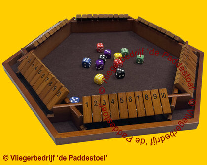 Shut the Box / Shuttlebox 6 personen Large Bruin