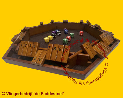 Shut the Box / Shuttlebox 6 personen Large Bruin