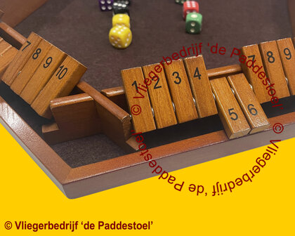 Shut the Box / Shuttlebox 6 personen Large Bruin
