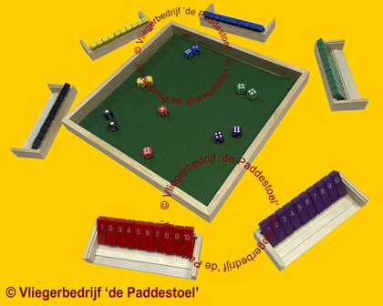 Shut the Box / Shuttlebox 6 personen 