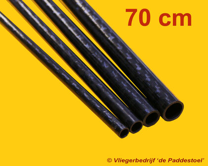 30 x 29 mm - 70 cm Gewikkeld Carbon Buis