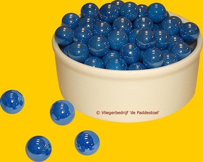 Parel Blauw Knikker per stuk