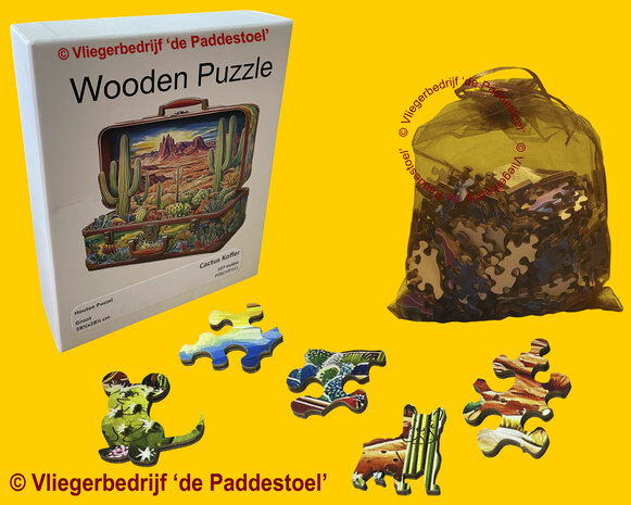 Yiwu Cactus Koffer Legpuzzel hout
