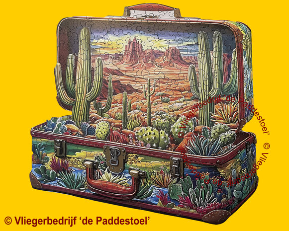 Yiwu Cactus Koffer Legpuzzel hout