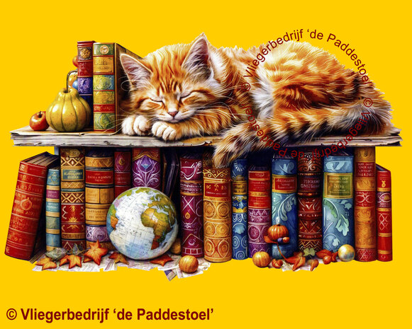 Yiwu Kat op Boekenplank Legpuzzel hout