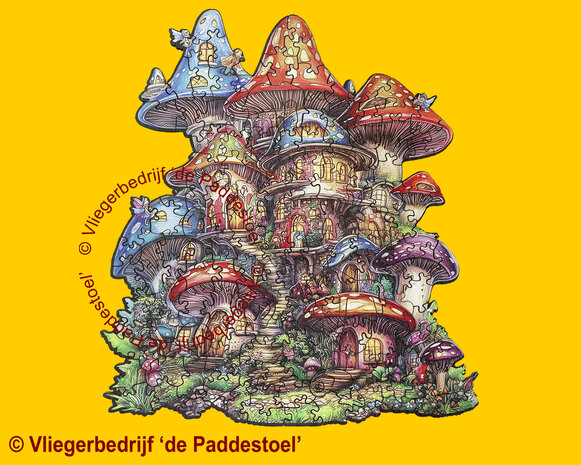 Yiwu Paddenstoelen Dorp Legpuzzel hout
