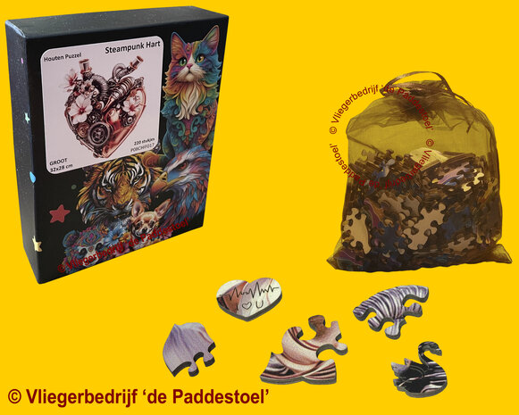Yiwu Steampunk Hart Legpuzzel hout