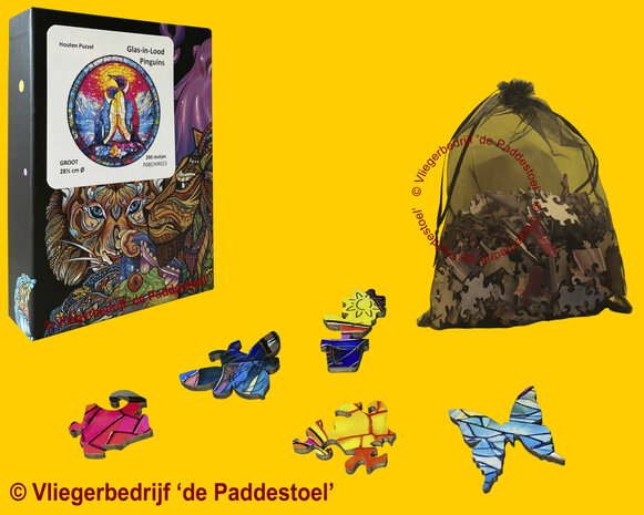 Yiwu Glas-in-Lood Pinguins Legpuzzel hout