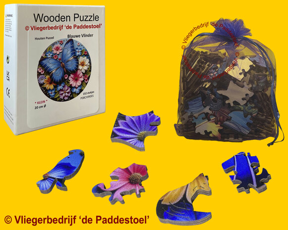 Yiwu Blauwe Vlinder Legpuzzel hout