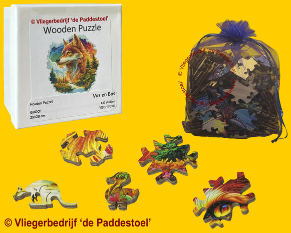 Yiwu Vos en Bos Legpuzzel hout