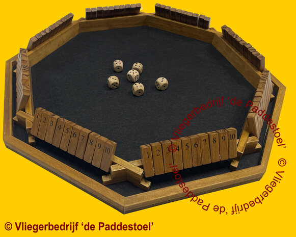 Shut the Box / Shuttlebox  8 personen XLarge bruin