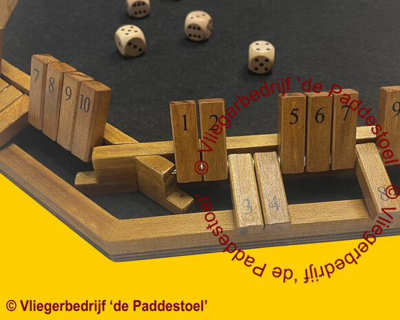 Shut the Box / Shuttlebox  8 personen XLarge bruin