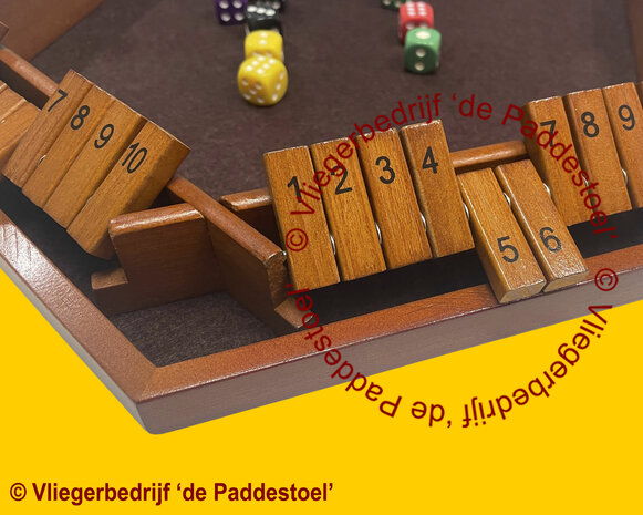 Shut the Box / Shuttlebox 6 personen Large Bruin