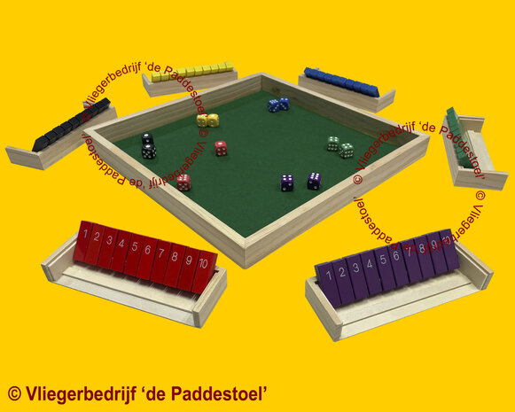 Shut the Box / Shuttlebox 6 personen 