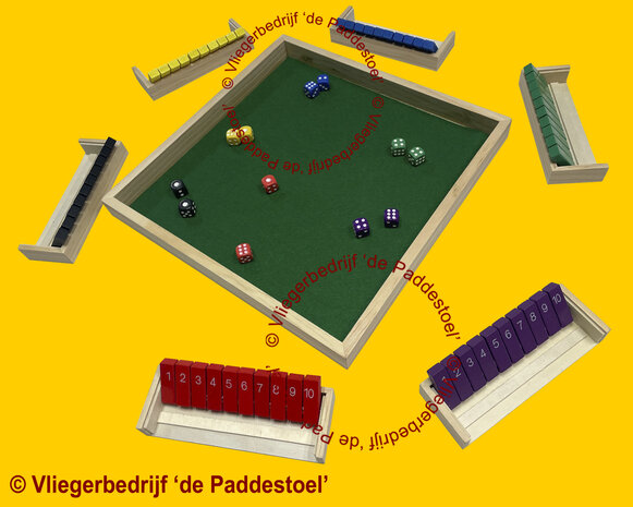 Shut the Box / Shuttlebox 6 personen 