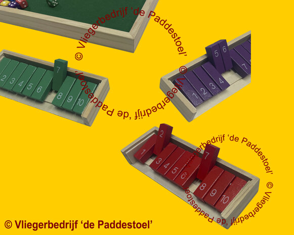 Shut the Box / Shuttlebox 6 personen 