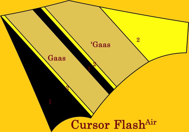 De Paddestoel Cursor Flash Air - Zwart/geel - Vierlijns precisievlieger