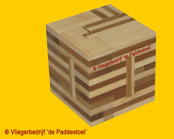 Philos Slide cube Bamboe - IQ Puzzel